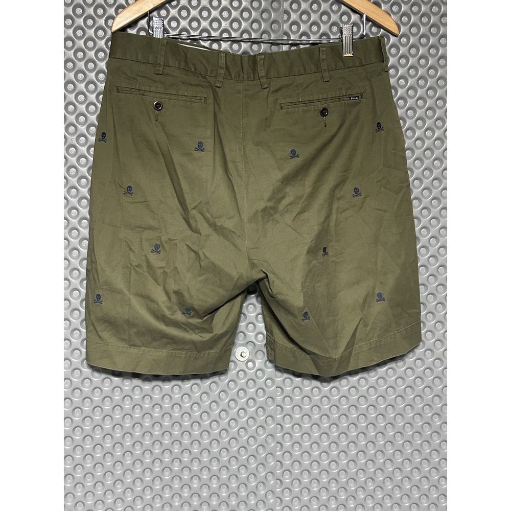 Polo Ralph Lauren Men's 9" Chino Shorts 34 Classic Fit Stretch Skull Crossbones - Picture 3 of 9